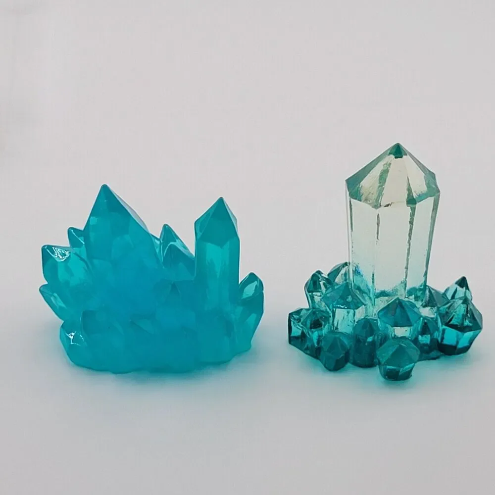 Blue Crystal Formations - Japanese Gachapon Display Set of 2